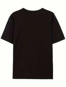 1 camiseta gráfica de fe cristiana para mujer - Diseño "Sé la luz" con versículo bíblico Mateo 514, sol y palmera, cuello redondo informal, manga corta, lavable a máquina, regalo religioso para mujeres, camisetas de fe, ropa cómoda para el día a día, diseño minimalista, 180g 100% algodón, los diseños están impresos. Unisexo. - Negro - Ver 3