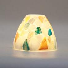 1pc Healing Atmosphere Art Design Shell Lamp Shade, Handmade Glass Inlay, Suitable For Various Lighting Fixtures, Home Decor Gift (Lamp Shade Only) - Tricolor Small - View 9