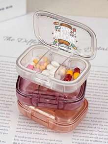 Portable Pill Organizer, With Pill Bottle Patterns, Medication Storage Box With 3 Compartments For Home And Travel Portable Travel Mini Pill Case Waterproof Moisture-Proof Pill Storage Container, Portable Jewelry And Pill Box, Travel Pill Case, Large Compartment, Weekly Pill Organizer, Daily Medication & Vitamins, Essential For Doctors And Nurses, Emergency Needs, Travel, Hiking Emergency Rescue - Multicolor - View 10