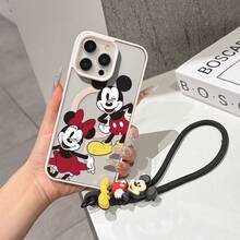 This Disney Mickey Mouse Pattern Lanyard Phone Case Features A Strong Magnetic Closure And Full Coverage Of Acrylic And TPU Material. It's Shockproof, Lightweight, And Suitable For IPhone17/16/11/13/15/15 Plus/15 Pro/15 Pro Max/12/14 Pro Max/11 Pro Max/12 Pro/12 Pro Max/13. It's A Popular Birthday Gift, Business Gift, Durable, Stain-Resistant, And Fingerprint-Resistant New Phone Case For Men And Women. It Also Includes A Mickey Mouse Phone Case And Mickey Mouse Doll Bracelet. Compatible With SamsungGalaxy S20, S21, S22, S23, And S24 Series. It's The Perfect Gift For Friends And Family. This Stylish Phone Case Is Fun, Lightweight, And Durable. IPhone17 Pro Max Phone Case, Minnie Phone Case. - 藍色 - 查看 6