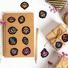 25 piezas Surtido de pegatinas vintage de ojo que todo lo ve, estilo retro fantástico, colores vibrantes, diseños diversos, llenos de estética mística, muy decorativas para equipaje, portátil y resistentes al agua - Multicolor - Ver 8