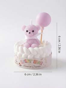 1pc Cute Balloon Bear Candle Decor, Macaron Birthday Cake Candle Suitable For Party Decoration, Bedroom Desk Decor, Ideal Sweet Gift For Girls And Women - Multicolor - View 12