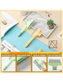 Dụng cụ chải chuốt thú cưng đa năng: Bàn chải cho mèo/chó với cơ chế tự làm sạch, lược gỡ rối, bàn chải loại bỏ lông rụng, thép không gỉ, với nút tháo nhanh chỉ bằng một cú nhấp chuột. - Nhiều màu - Xem 9