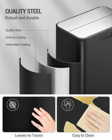 HEXCELEN Kitchen Trash Can, 2x28L Narrow Double-Chamber Design, With Foot Pedal, Waste Sorting System, Removable Inner Bin, Includes 15 Dedicated Trash Bags. - Black - View 4
