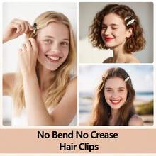 1/6/12pcs Non-Deforming Hair Clips, Non-Trace Makeup Clips, Seamless Alligator Clips, Suitable For Salon And Daily Use Hair Accessories Made Of Cellulose Acetate Fiber For Women And Girls - Multicolor - View 6