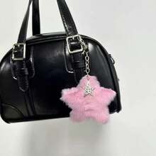 1pc Cute Plush Star Bag Charm, Sweet Girl Fashion Accessory - Multicolor - View 4
