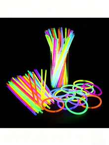 100/50/20pcs Glow Stick Bracelets & Necklaces, Multi-Color Luminous Sticks For Party, Wedding, Concert, DIY Glow Bracelets, Party Decorations & Music Festival Supplies - View 6