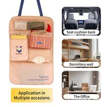 2/3 Layers Cute Cartoon Car Seat Back Organizer, Auto Storage Bag With Transparent Phone Pocket & Tissue Holder For Car Dorm Desk - Multicolor - View 5