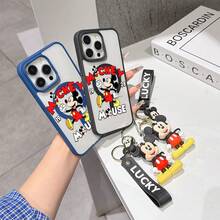 This Disney Mickey Mouse Pattern Lanyard Phone Case Features A Strong Magnetic Closure And Full Coverage Of Acrylic And TPU Material. It's Shockproof, Lightweight, And Suitable For IPhone17/16/11/13/15/15 Plus/15 Pro/15 Pro Max/12/14 Pro Max/11 Pro Max/12 Pro/12 Pro Max/13. It's A Popular Birthday Gift, Business Gift, Durable, Stain-Resistant, And Fingerprint-Resistant New Phone Case For Men And Women. It Also Includes A Mickey Mouse Phone Case And Mickey Mouse Doll Bracelet. Compatible With SamsungGalaxy S20, S21, S22, S23, And S24 Series. It's The Perfect Gift For Friends And Family. This Stylish Phone Case Is Fun, Lightweight, And Durable. IPhone17 Pro Max Phone Case, Minnie Phone Case. - 粉色 - 查看 5