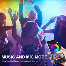 LED Light Strip,USB Music Synchronization Bedroom Smart Light Bar, Atmosphere Light Strip, Supports App Control, Adjustable Color Temperature, Suitable For Decoration During Valentine's Day, Weddings And Parties - ánh sáng đa sắc - Xem 5