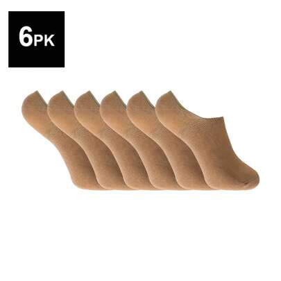 Sock Snob Sock Snob - 6 Pack Ladies Breathable Anti Sweat Odour Bamboo No Show Trainer Liner Ankle Socks With Heel Grip