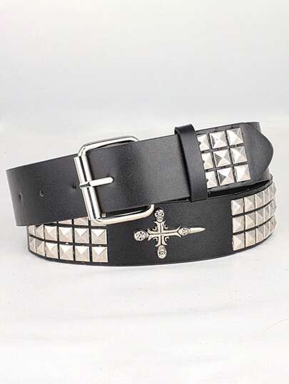 Thắt lưng đinh tán thời trang mới, kiểu dáng Heavy Metal Y2K, Punk Rock, Hip-Hop - Phụ kiện để làm quà tặng hoặc thể hiện phong cách cá nhân, dành cho nam và nữ - Đa năng, phù hợp với quần jeans, váy, trang phục thường ngày và dự tiệc.