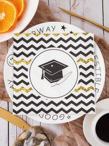20pcs Graduation Cap Pattern Bandanas, Colorful Printed Paper Napkins, Suitable For Graduation Party Decorations, Party Supplies, Holiday Decorations And Other Celebration Events - Paper Napkin - View 2