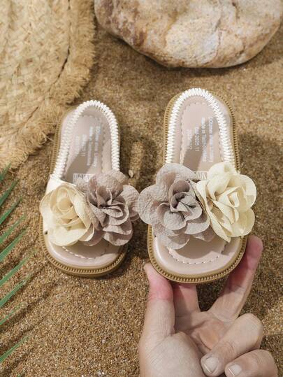 1 par de sandalias florales de verano para bebé, suela blanda antideslizante, sandalias de princesa, suaves y versátiles, adecuadas para pasear y jugar en la playa