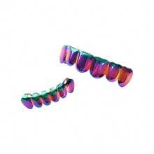 1 pieza Grillz brillante y colorido de 6 dientes/8 dientes, accesorio unisex para fiestas y festivales de música - Multicolor - Ver 10