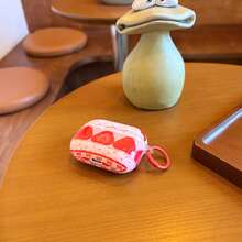 红色粉色草莓奶油蛋糕图案亮面耳机保护套，适用于 1 2 3 4 Pro Pro2 Pro3 - 紅色 - 查看 8