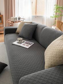 1 bộ bọc ghế sofa liền thân co giãn dùng được cả bốn mùa, chất liệu vải chống trượt, có thanh xốp chống trượt, có thể giặt máy, chống bụi, thân thiện với thú cưng, phù hợp cho phòng ngủ, văn phòng, phòng khách. - Màu xám đen - Xem 5