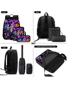 3PCS Back To School Backpack For Girls, Cute Capybara Backpack For Teens , Large Capacity 16 Inch School Bags With Shoulder Bags And Pencil Case - Backpack + Shoulder Bag + Pencil Case - View 12