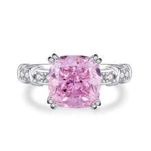 T-Brand Cross Ring With , S925 Sterling Silver Yellow Diamond Ice Flower Cut Ring For Women - Yellow Diamond - CBJZ230 - View 7