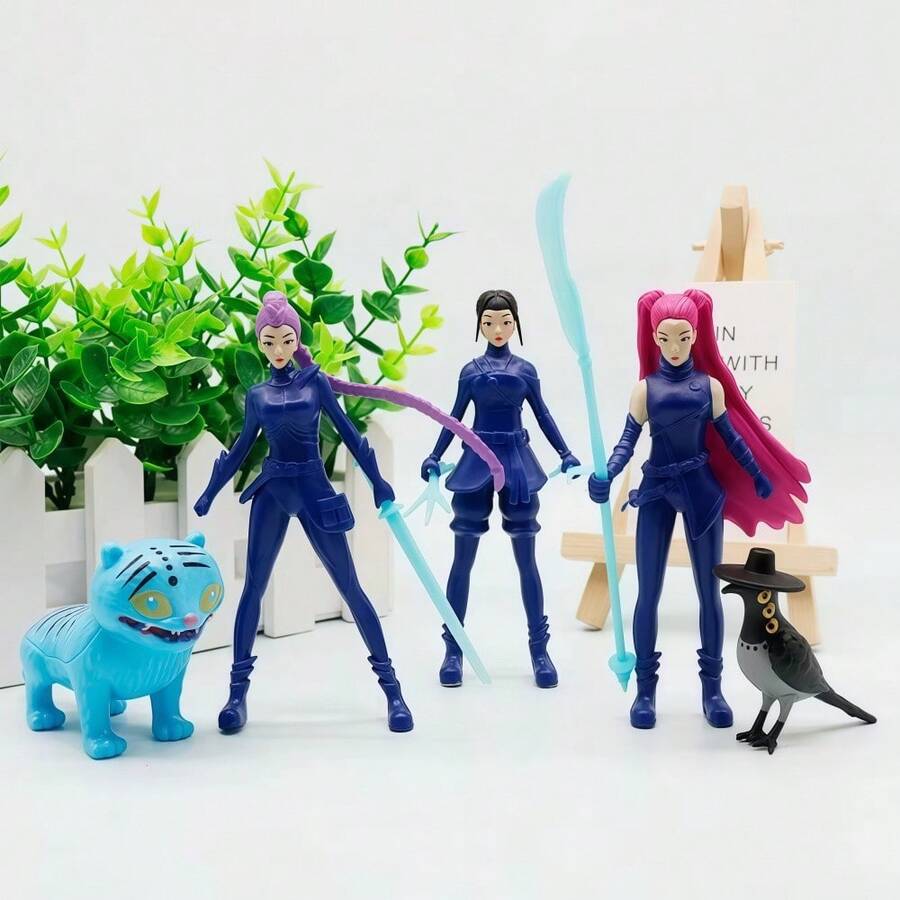 5pcs/Set Korean Idol Character Model Collectibles, Game Character Figurines, Desktop Decor, Suitable For Home And Office Decoration - Multicolor - View 1