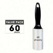 Con lăn làm sạch lông 60/300 siêu mềm, dùng để loại bỏ lông thú cưng khỏi quần áo, thảm, vỏ bọc ghế sofa | Dụng cụ loại bỏ lông thừa hoàn hảo tại nhà với tay cầm và cuộn thay thế, vận hành bằng tay, tay cầm bằng nhựa. - 60 - Xem 2