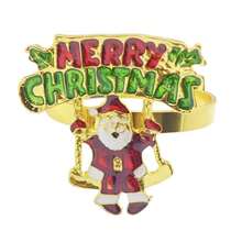 Christmas Napkin Rings – New Electroplated Metal Napkin Holders, Holiday Table Decor - 聖誕老公公 - 查看 7
