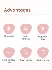 HP Pink Wireless Mouse (DM10) - Sensor Optik, Termasuk Penerima USB, Kompatibel dengan Smartphone/Tablet/Laptop - Mouse Portabel - View 9