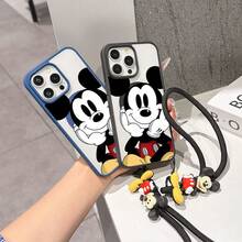This Disney Mickey Mouse Pattern Lanyard Phone Case Features A Strong Magnetic Closure And Full Coverage Of Acrylic And TPU Material. It's Shockproof, Lightweight, And Suitable For IPhone17/16/11/13/15/15 Plus/15 Pro/15 Pro Max/12/14 Pro Max/11 Pro Max/12 Pro/12 Pro Max/13. It's A Popular Birthday Gift, Business Gift, Durable, Stain-Resistant, And Fingerprint-Resistant New Phone Case For Men And Women. It Also Includes A Mickey Mouse Phone Case And Mickey Mouse Doll Bracelet. Compatible With SamsungGalaxy S20, S21, S22, S23, And S24 Series. It's The Perfect Gift For Friends And Family. This Stylish Phone Case Is Fun, Lightweight, And Durable. IPhone17 Pro Max Phone Case, Minnie Phone Case. - 黑色 - 查看 8