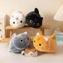 1个可爱卡通猫咪毛绒玩具，柔软毛绒小猫玩偶，多种颜色可选，家居装饰，儿童生日礼物，送给女朋友、闺蜜的礼物，母亲节礼物，儿童节礼物 - 彩色 - 查看 3