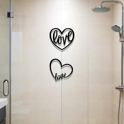 1pc Modern Love Heart-Shaped Iron Art Decor, Minimalist Line Art Wall Hanging, Suitable For Living Room, Dining Room, Bedroom Wall Decoration, No Electricity Required, Easy To Hang, Perfect Gift For Family And Friends, Ideal Home, Holiday, Birthday, Party Gift