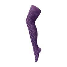 Sock Snob Sock Snob - Ladies Thick Coloured 80 Denier Opaque Patterned Winter Fashion Tights - 編織紫色 - 查看 1