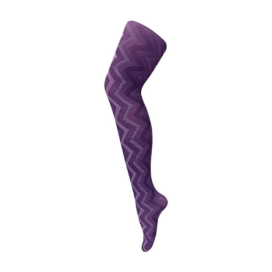 Sock Snob Sock Snob - Ladies Thick Coloured 80 Denier Opaque Patterned Winter Fashion Tights - 編織紫色 - 查看 1