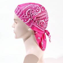1pc Elastic Chameleon Pirate Hat (Pattern Random), Cycling Sports Headband Bandana For Men & Women,Beach,Travel - Solid Color - View 3