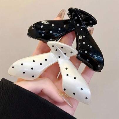 קליפס שיער בצורת V עם נקודות אלגנטיות וטמפרמנט לנשים, סגנון יוקרתי חדש, קליפס שיער קוקו גבוה, תסרוקת חצי-קופצה עם קליפס כריש בחלק האחורי של הראש, מתאים ללבוש יומיומי, טיולים, צילום תמונות, חג המולד והאלווין. מתאים ליום האהבה, יום האם וחגים שונים.