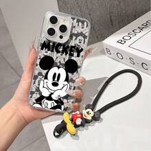 This Disney Mickey Mouse Pattern Lanyard Phone Case Features A Strong Magnetic Closure And Full Coverage Of Acrylic And TPU Material. It's Shockproof, Lightweight, And Suitable For IPhone17/16/11/13/15/15 Plus/15 Pro/15 Pro Max/12/14 Pro Max/11 Pro Max/12 Pro/12 Pro Max/13. It's A Popular Birthday Gift, Business Gift, Durable, Stain-Resistant, And Fingerprint-Resistant New Phone Case For Men And Women. It Also Includes A Mickey Mouse Phone Case And Mickey Mouse Doll Bracelet. Compatible With SamsungGalaxy S20, S21, S22, S23, And S24 Series. It's The Perfect Gift For Friends And Family. This Stylish Phone Case Is Fun, Lightweight, And Durable. IPhone17 Pro Max Phone Case, Minnie Phone Case. - 黑色 - 查看 7