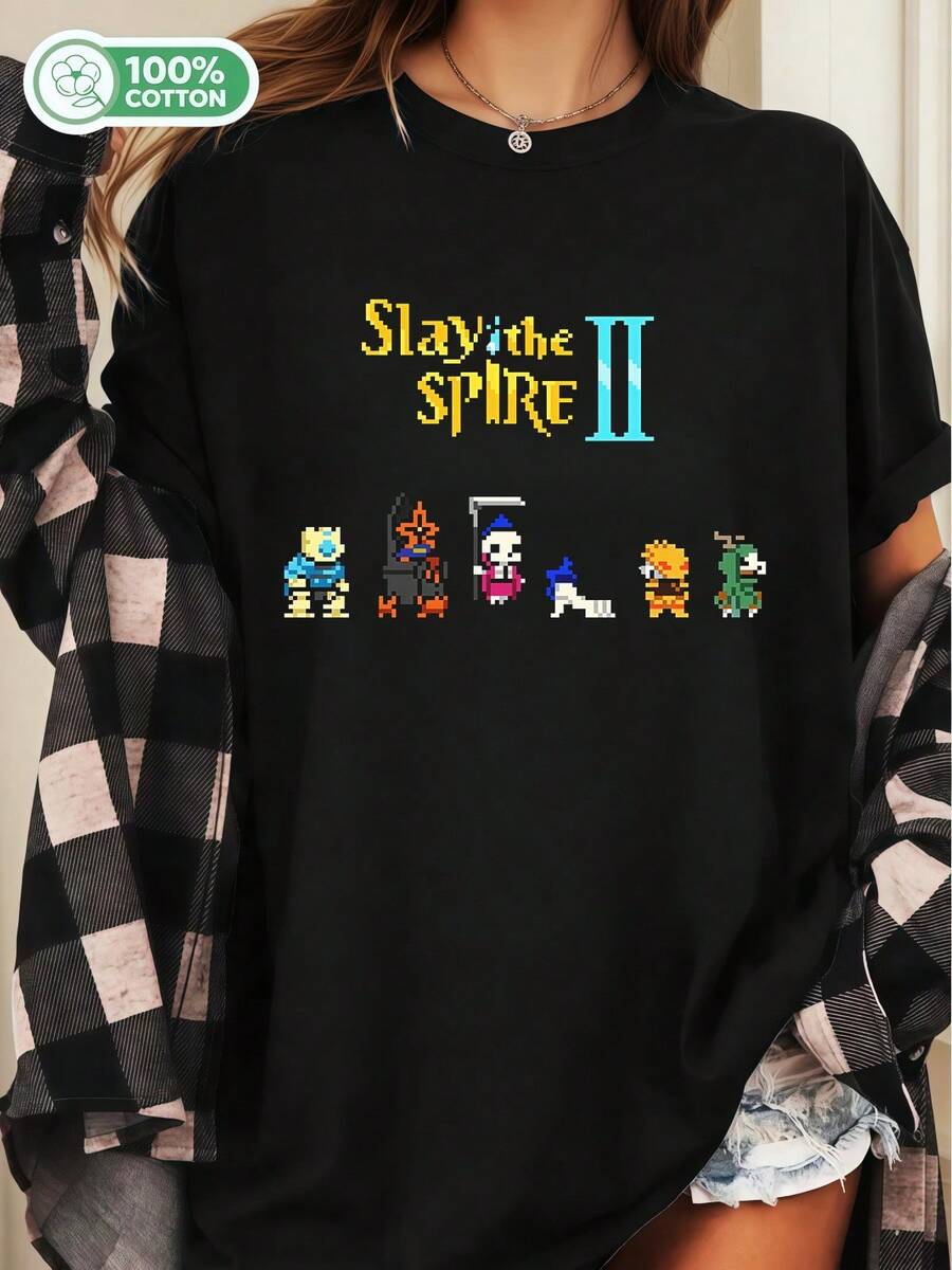 Slay The Spire 2 Shirt, Retro Pixel Art Gamer Tee, Video Game Shirt - Black - View 1
