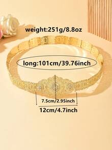 1件可调节长度摩洛哥风格金色金属腰带，新娘婚礼首饰 - 金屬腰帶 - 查看 3