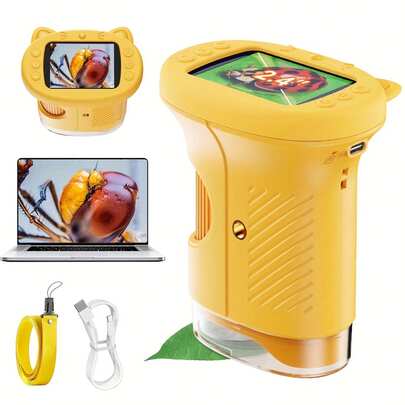USB Microscope, A 2.4-Inch IPS Screen Handheld Digital Microscope With 1000X Magnification, Perfect For Back-To-School Gifts, A High-Definition Portable Microscope Camera For Kids, Compatible With Pcs