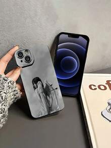 Tema del ángel blanco y negro Cupido heridofunda de teléfono Fundas compatibles con ,Apple,VIVO,OPPO,,, y Honor.Fabricadas en silicona TPU,ofrecen protección contra golpes y caídas. - Negro - Ver 4