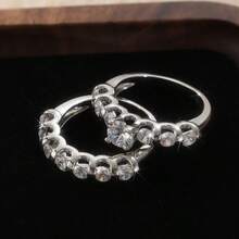 Silver Tone Wedding Ring Set, Suitable For Daily Wear And Gift Giving, Ideal For Couples, Christmas, And Weddings - Silver - View 5