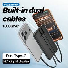 Dual-Cable Multi-Functional 30000mAh Portable Power Bank - High Capacity, Built-In Data Cable Charging, Multiple USB Ports, Travel Essential For Smartphones And Digital Devices, Outdoor Emergency Backup Battery, Travel Power Solution | Compact Power Bank, Durable Battery, Portable Power Station - Black - View 5