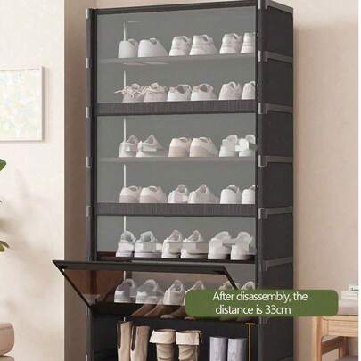 1/2pcs Multi-Functional Transparent Flip Cover Dust-Proof Shoe Cabinet, Easy Installation, With Wardrobe, Storage Shelf, Shoe Rack, Freestanding Assembly-Free Storage Rack, Suitable For Bedroom, Living Room, Indoor Storage, Bedroom, Kitchen, Living Room, Study, Office, Holiday Storage, Holiday And Christmas Gift