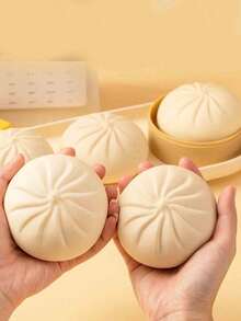 1pc Colorful Dumpling Shaped Stress Ball Toy, Squeeze Dough Ball Pressure Relief Hand Toy, Steamer Bread Stretch Desktop Toy, Christmas Gift - A - View 5