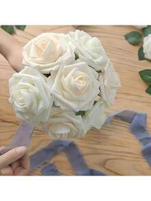50/25/5 Stems White Rose - Artificial Roses Suitable For DIY Wedding ...