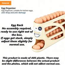 1pc Automatic Rotating Refrigerator Egg Dispenser Organizer Rack, 4-Tier Space Saving Egg Tray Holder, Holds 28 Eggs, Durable Plastic Egg Storage Rack For Fridge, Countertop, Cabinet - Multicolor - View 3