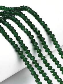 Hạt thủy tinh tròn màu xanh lá cây, 8mm, dùng làm đồ trang sức DIY, hạt rời thủ công, khoảng 63-65 hạt. - Nhiều màu - Xem 5