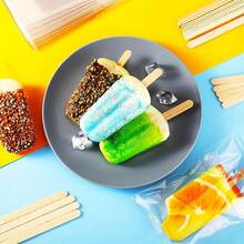 200pcs/100pcs/50pcs Kantong Plastik Transparan, Cocok untuk Menyimpan Es Krim, Es Loli, Es Batang Musim Panas, Pesta Kelulusan, Pesta Ulang Tahun, Pernikahan, Acara Menyambut Bayi, Hari Ibu, Hari Ayah, Warna Acak - acak - View 2