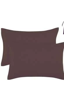 2 Fundas Para Almohada King Size De Microfibra tacto Algodón + bolsita Varios Colores - Café oscuro - Ver 3