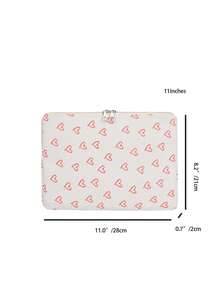1pc Solid Color Minimalist Luxury Laptop Sleeve, Notebook Tablet Carrying Case, 11"/13"/15" Computer Bag, Sweet Girl Design With Hollow Heart Print, Casual Unisex Tablet Protective Cover - Merah - View 14