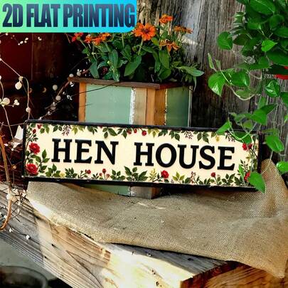 2D Flat, 1 Piece Vintage Style Metal Sign With Floral Design - Rustic Decor For Home, Farmhouse, Bathroom, Cafe, Garage, Porch And Bedroom - Durable 15.75 Inch X 3.94 Inch Sign, Easy To Install, Perfect Gift Idea, Farmhouse Wall Decor, Perfect Choice For Room Decor, Home Decor, Country Charm, Decorative Plaque, Home Decor Enthusiast